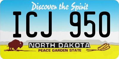 ND license plate ICJ950