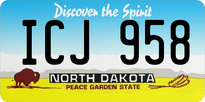 ND license plate ICJ958
