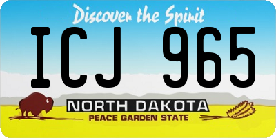 ND license plate ICJ965