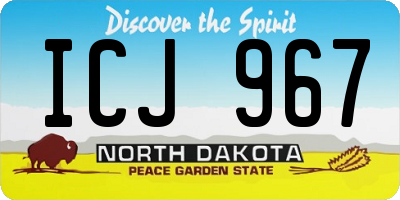 ND license plate ICJ967
