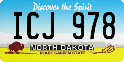 ND license plate ICJ978