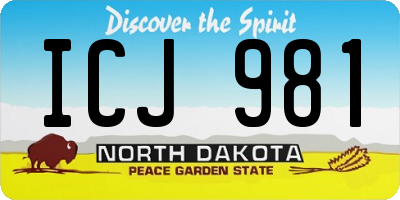 ND license plate ICJ981