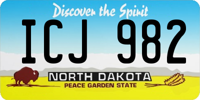 ND license plate ICJ982