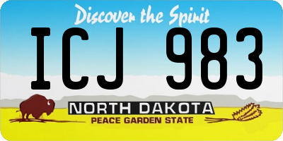 ND license plate ICJ983