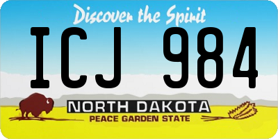 ND license plate ICJ984