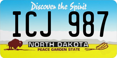 ND license plate ICJ987