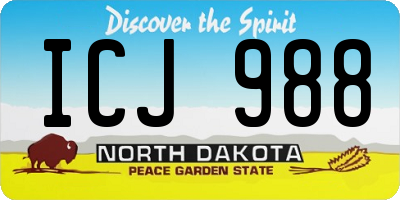 ND license plate ICJ988