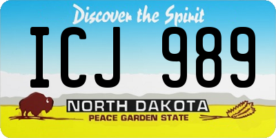 ND license plate ICJ989