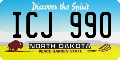 ND license plate ICJ990