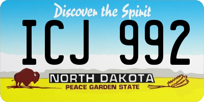 ND license plate ICJ992