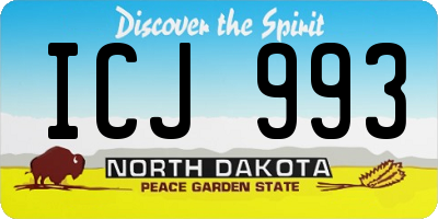 ND license plate ICJ993