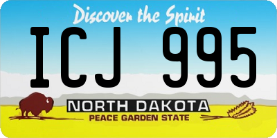 ND license plate ICJ995