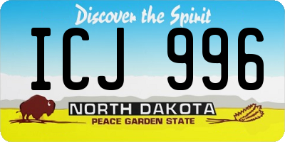 ND license plate ICJ996