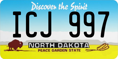 ND license plate ICJ997