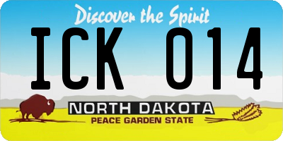 ND license plate ICK014