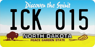 ND license plate ICK015