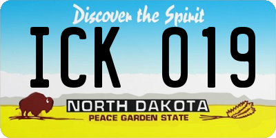 ND license plate ICK019