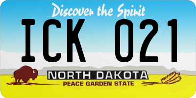 ND license plate ICK021