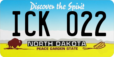 ND license plate ICK022
