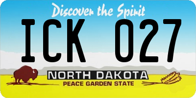ND license plate ICK027