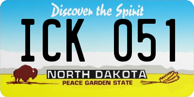 ND license plate ICK051