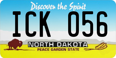 ND license plate ICK056
