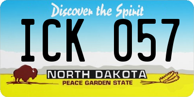 ND license plate ICK057