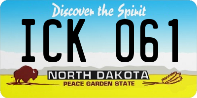 ND license plate ICK061