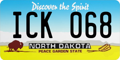 ND license plate ICK068