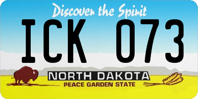 ND license plate ICK073
