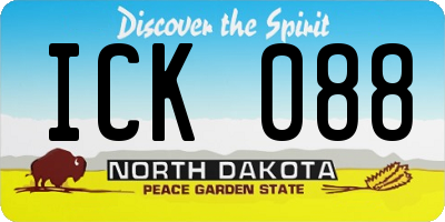 ND license plate ICK088