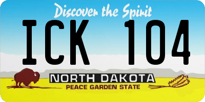 ND license plate ICK104