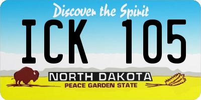 ND license plate ICK105