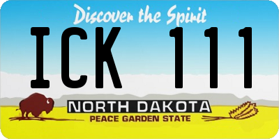 ND license plate ICK111