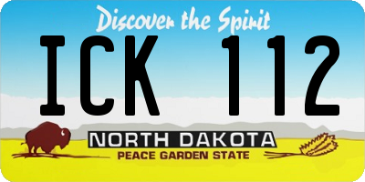 ND license plate ICK112