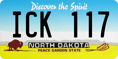 ND license plate ICK117