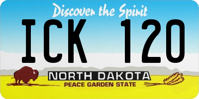 ND license plate ICK120