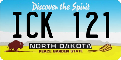 ND license plate ICK121