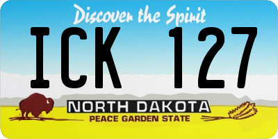 ND license plate ICK127
