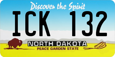 ND license plate ICK132
