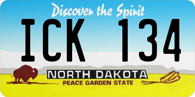 ND license plate ICK134