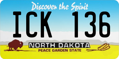 ND license plate ICK136