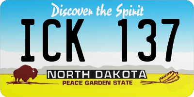 ND license plate ICK137