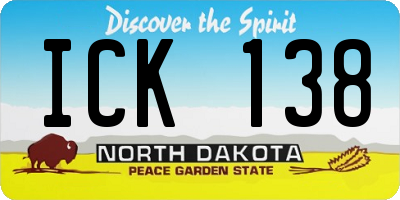 ND license plate ICK138