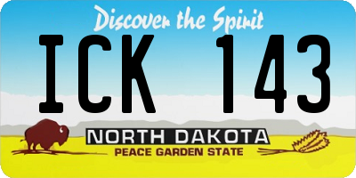 ND license plate ICK143
