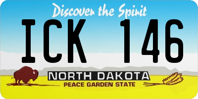 ND license plate ICK146