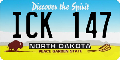 ND license plate ICK147