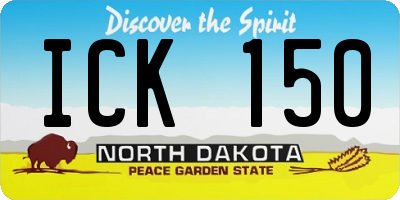 ND license plate ICK150
