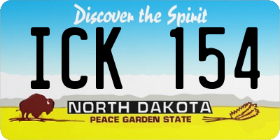 ND license plate ICK154