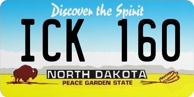 ND license plate ICK160